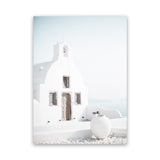 Shop Santorini Summer I Photo Canvas Art Print-Boho, Coastal, Greece, Photography, Photography Canvas Prints, Portrait, View All, White-framed wall decor artwork