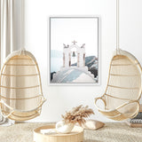 Shop Santorini Summer II Photo Canvas Art Print-Boho, Coastal, Greece, Grey, Photography, Photography Canvas Prints, Portrait, View All, White-framed wall decor artwork