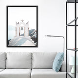 Shop Santorini Summer II Photo Canvas Art Print-Boho, Coastal, Greece, Grey, Photography, Photography Canvas Prints, Portrait, View All, White-framed wall decor artwork