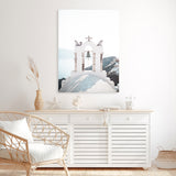 Shop Santorini Summer II Photo Canvas Art Print-Boho, Coastal, Greece, Grey, Photography, Photography Canvas Prints, Portrait, View All, White-framed wall decor artwork