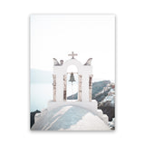 Shop Santorini Summer II Photo Canvas Art Print-Boho, Coastal, Greece, Grey, Photography, Photography Canvas Prints, Portrait, View All, White-framed wall decor artwork
