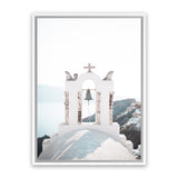 Shop Santorini Summer II Photo Canvas Art Print-Boho, Coastal, Greece, Grey, Photography, Photography Canvas Prints, Portrait, View All, White-framed wall decor artwork