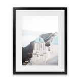 Shop Santorini Summer IV Photo Art Print-Blue, Coastal, Greece, Photography, Portrait, View All, White-framed poster wall decor artwork