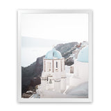 Shop Santorini Summer IV Photo Art Print-Blue, Coastal, Greece, Photography, Portrait, View All, White-framed poster wall decor artwork