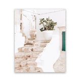 Shop Ostuni Laneway II Photo Art Print-Amalfi Coast Italy, Boho, Botanicals, Coastal, Neutrals, Photography, Pink, Portrait, View All-framed poster wall decor artwork