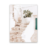 Shop Ostuni Laneway II Photo Canvas Art Print-Amalfi Coast Italy, Boho, Botanicals, Neutrals, Photography, Photography Canvas Prints, Pink, Portrait, View All-framed wall decor artwork