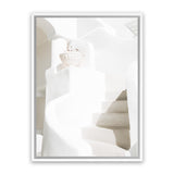Shop Old Steps Photo Canvas Art Print-Amalfi Coast Italy, Boho, Greece, Neutrals, Photography, Photography Canvas Prints, Portrait, View All, White-framed wall decor artwork