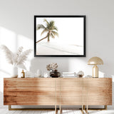 Shop Ocean Palm Tree Photo Art Print-Boho, Coastal, Green, Landscape, Photography, Tropical, View All, White-framed poster wall decor artwork