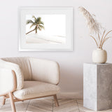Shop Ocean Palm Tree Photo Art Print-Boho, Coastal, Green, Landscape, Photography, Tropical, View All, White-framed poster wall decor artwork