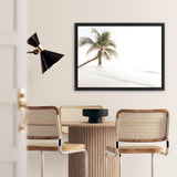 Shop Ocean Palm Tree Photo Canvas Art Print-Boho, Coastal, Green, Landscape, Photography, Photography Canvas Prints, Tropical, View All, White-framed wall decor artwork