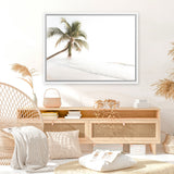 Shop Ocean Palm Tree Photo Canvas Art Print-Boho, Coastal, Green, Landscape, Photography, Photography Canvas Prints, Tropical, View All, White-framed wall decor artwork