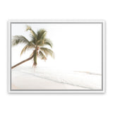 Shop Ocean Palm Tree Photo Canvas Art Print-Boho, Coastal, Green, Landscape, Photography, Photography Canvas Prints, Tropical, View All, White-framed wall decor artwork