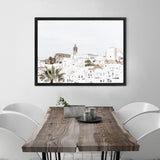 Shop White City Photo Canvas Art Print-Amalfi Coast Italy, Boho, Coastal, Landscape, Photography, Photography Canvas Prints, View All, White-framed wall decor artwork
