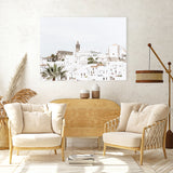 Shop White City Photo Canvas Art Print-Amalfi Coast Italy, Boho, Coastal, Landscape, Photography, Photography Canvas Prints, View All, White-framed wall decor artwork