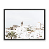 Shop White City Photo Canvas Art Print-Amalfi Coast Italy, Boho, Coastal, Landscape, Photography, Photography Canvas Prints, View All, White-framed wall decor artwork