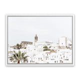 Shop White City Photo Canvas Art Print-Amalfi Coast Italy, Boho, Coastal, Landscape, Photography, Photography Canvas Prints, View All, White-framed wall decor artwork