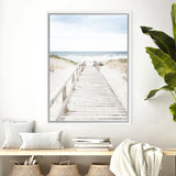 Shop Beach Bridge Photo Canvas Art Print-Boho, Coastal, Neutrals, Photography, Photography Canvas Prints, Portrait, Tropical, View All-framed wall decor artwork