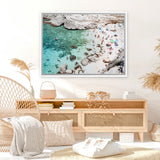 Shop Salento Beach Day II Photo Canvas Art Print-Amalfi Coast Italy, Blue, Coastal, Green, Landscape, Photography, Photography Canvas Prints, Tropical, View All-framed wall decor artwork