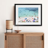 Shop La Spiaggia I Photo Art Print-Amalfi Coast Italy, Blue, Coastal, Green, Landscape, People, Photography, View All-framed poster wall decor artwork