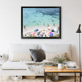 Shop La Spiaggia I Photo Art Print-Amalfi Coast Italy, Blue, Coastal, Green, Landscape, People, Photography, View All-framed poster wall decor artwork