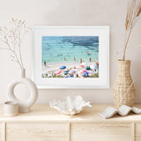 Shop La Spiaggia I Photo Art Print-Amalfi Coast Italy, Blue, Coastal, Green, Landscape, People, Photography, View All-framed poster wall decor artwork
