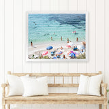 Shop La Spiaggia I Photo Art Print-Amalfi Coast Italy, Blue, Coastal, Green, Landscape, People, Photography, View All-framed poster wall decor artwork