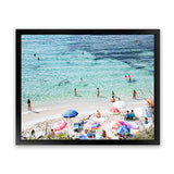 Shop La Spiaggia I Photo Art Print-Amalfi Coast Italy, Blue, Coastal, Green, Landscape, People, Photography, View All-framed poster wall decor artwork