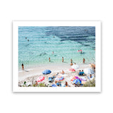 Shop La Spiaggia I Photo Art Print-Amalfi Coast Italy, Blue, Coastal, Green, Landscape, People, Photography, View All-framed poster wall decor artwork