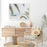 Shop Swaying Palms Photo Art Print-Blue, Coastal, Green, Landscape, Photography, Tropical, View All-framed poster wall decor artwork