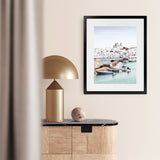 Shop Grecian Port I Photo Art Print-Blue, Coastal, Greece, Green, Photography, Portrait, Tropical, View All-framed poster wall decor artwork