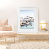 Shop Grecian Port I Photo Art Print-Blue, Coastal, Greece, Green, Photography, Portrait, Tropical, View All-framed poster wall decor artwork