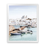 Shop Grecian Port I Photo Art Print-Blue, Coastal, Greece, Green, Photography, Portrait, Tropical, View All-framed poster wall decor artwork