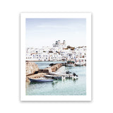 Shop Grecian Port I Photo Art Print-Blue, Coastal, Greece, Green, Photography, Portrait, Tropical, View All-framed poster wall decor artwork