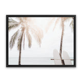 Shop Two Surfboards Photo Canvas Art Print-Boho, Coastal, Landscape, Photography, Photography Canvas Prints, Tropical, View All, White-framed wall decor artwork