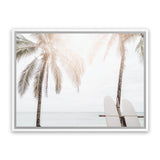 Shop Two Surfboards Photo Canvas Art Print-Boho, Coastal, Landscape, Photography, Photography Canvas Prints, Tropical, View All, White-framed wall decor artwork