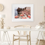 Shop Italian Sea Baths I Photo Art Print-Amalfi Coast Italy, Brown, Coastal, Landscape, Orange, Photography, Tropical, View All-framed poster wall decor artwork