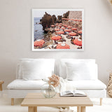 Shop Italian Sea Baths I Photo Art Print-Amalfi Coast Italy, Brown, Coastal, Landscape, Orange, Photography, Tropical, View All-framed poster wall decor artwork
