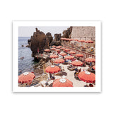 Shop Italian Sea Baths I Photo Art Print-Amalfi Coast Italy, Brown, Coastal, Landscape, Orange, Photography, Tropical, View All-framed poster wall decor artwork