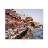 Shop Italian Sea Baths II Photo Art Print-Amalfi Coast Italy, Blue, Brown, Coastal, Landscape, Orange, Photography, Tropical, View All-framed poster wall decor artwork
