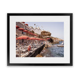 Shop Italian Sea Baths II Photo Art Print-Amalfi Coast Italy, Blue, Brown, Coastal, Landscape, Orange, Photography, Tropical, View All-framed poster wall decor artwork