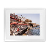 Shop Italian Sea Baths II Photo Art Print-Amalfi Coast Italy, Blue, Brown, Coastal, Landscape, Orange, Photography, Tropical, View All-framed poster wall decor artwork