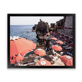 Shop Italian Sea Baths III Photo Art Print-Amalfi Coast Italy, Blue, Brown, Coastal, Landscape, Orange, Photography, Tropical, View All-framed poster wall decor artwork