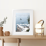 Shop La Dolce Vita I Photo Art Print-Amalfi Coast Italy, Blue, Coastal, Photography, Portrait, View All-framed poster wall decor artwork