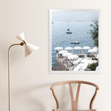 Shop La Dolce Vita I Photo Art Print-Amalfi Coast Italy, Blue, Coastal, Photography, Portrait, View All-framed poster wall decor artwork