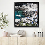 Shop Da Luigi I (Square) Photo Art Print-Amalfi Coast Italy, Blue, Coastal, Green, Neutrals, Photography, Square, View All-framed poster wall decor artwork
