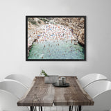 Shop Polignano A Mare From Above I Photo Canvas Art Print-Amalfi Coast Italy, Blue, Brown, Coastal, Green, Landscape, People, Photography, Photography Canvas Prints, View All-framed wall decor artwork