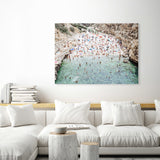 Shop Polignano A Mare From Above I Photo Canvas Art Print-Amalfi Coast Italy, Blue, Brown, Coastal, Green, Landscape, People, Photography, Photography Canvas Prints, View All-framed wall decor artwork