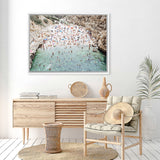 Shop Polignano A Mare From Above I Photo Canvas Art Print-Amalfi Coast Italy, Blue, Brown, Coastal, Green, Landscape, People, Photography, Photography Canvas Prints, View All-framed wall decor artwork