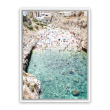 Shop Polignano A Mare From Above III Photo Canvas Art Print-Amalfi Coast Italy, Blue, Coastal, Green, Photography, Photography Canvas Prints, Portrait, View All-framed wall decor artwork