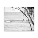 Shop Surfing At Noosa Photo Art Print-Black, Coastal, Grey, Landscape, Photography, View All, White-framed poster wall decor artwork